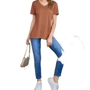 Mod Ref tan vneck tshirt